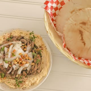 25. Hummus Topped w/Beef Shawarma